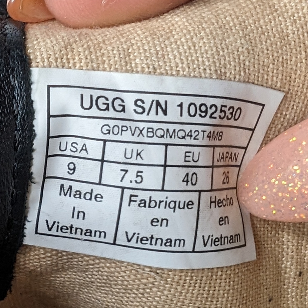 Ugg Alix 9 tri strap black‎ leather comfy sneakers - Picture 6 of 8